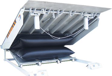 Solo-Tres nivelador de muelle del saco hinchable de la fase para la plataforma concreta, nivelador de muelle telescópico