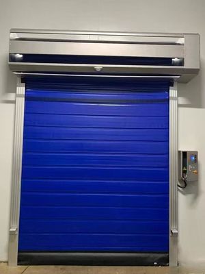 Puertas de almacenamiento en frío de alta velocidad robustas y azules para ambientes hostiles