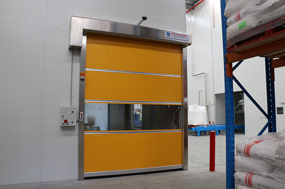 Interior suave Puerta de persiana de alta velocidad amarilla cortina de PVC profesional