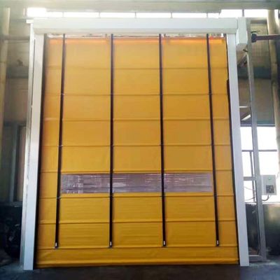 Área de viento exterior duradera Puerta de persiana de alta velocidad Cortina de PVC amarilla